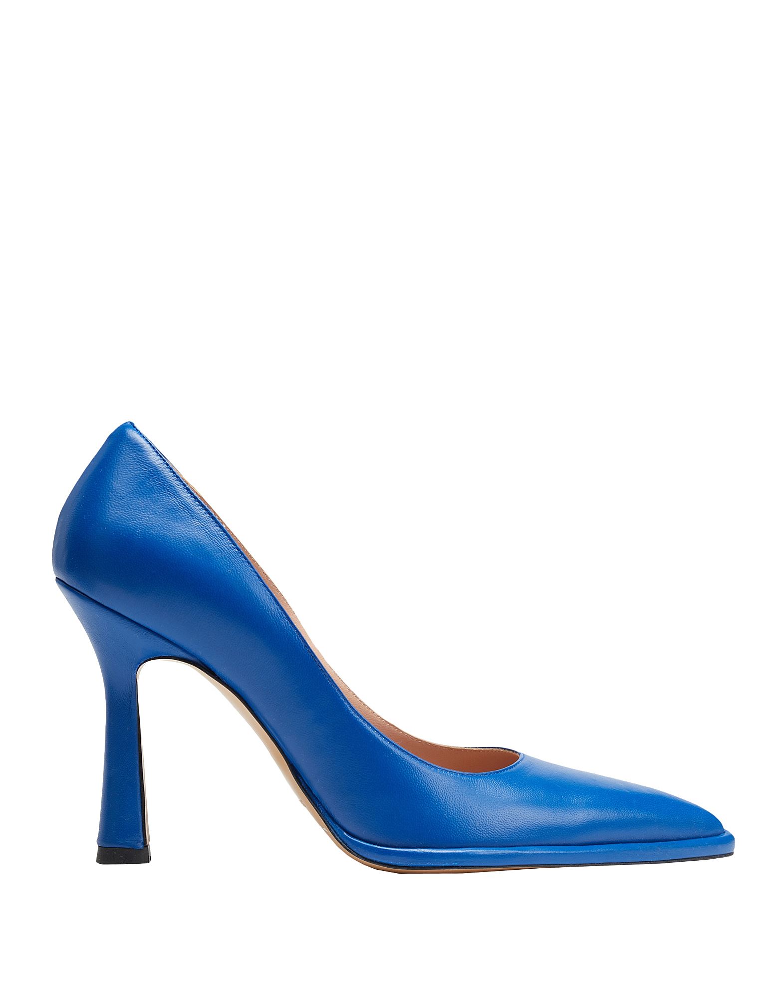 8 BY YOOX 8 BY YOOX LEATHER POINTED-TOE PUMPS WOMAN PUMPS BRIGHT BLUE SIZE 11 OVINE LEATHER