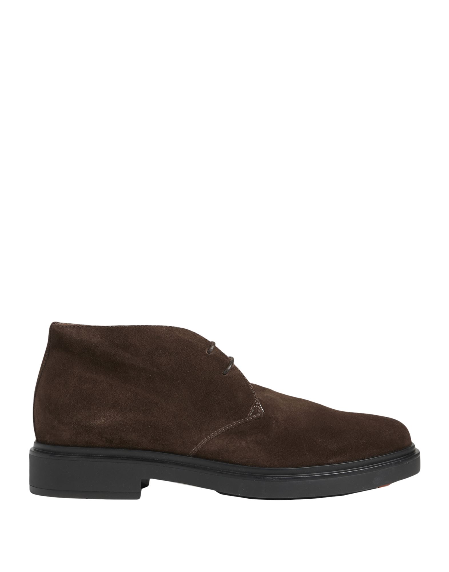 Santoni Man Ankle Boots Lead Size 11.5 Soft Leather In Brown