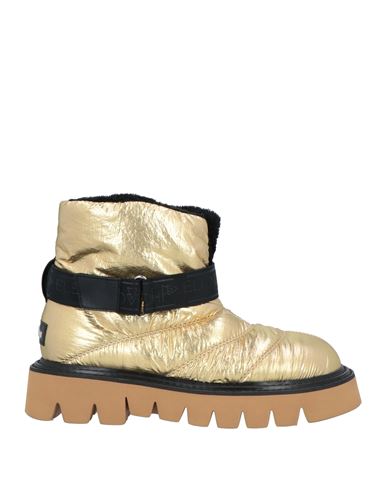 Elena Iachi Woman Ankle Boots Gold Size 6 Textile Fibers, Leather