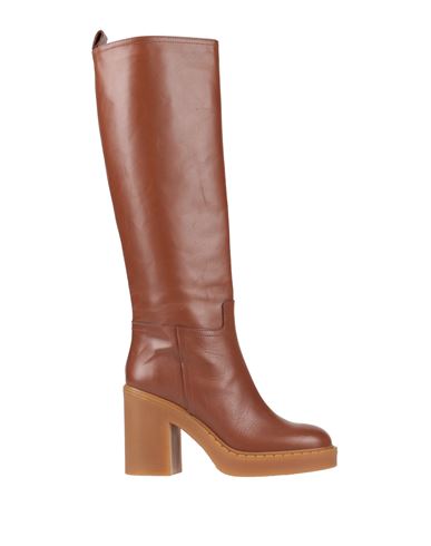 Baldinini Woman Knee Boots Tan Size 11 Calfskin In Brown