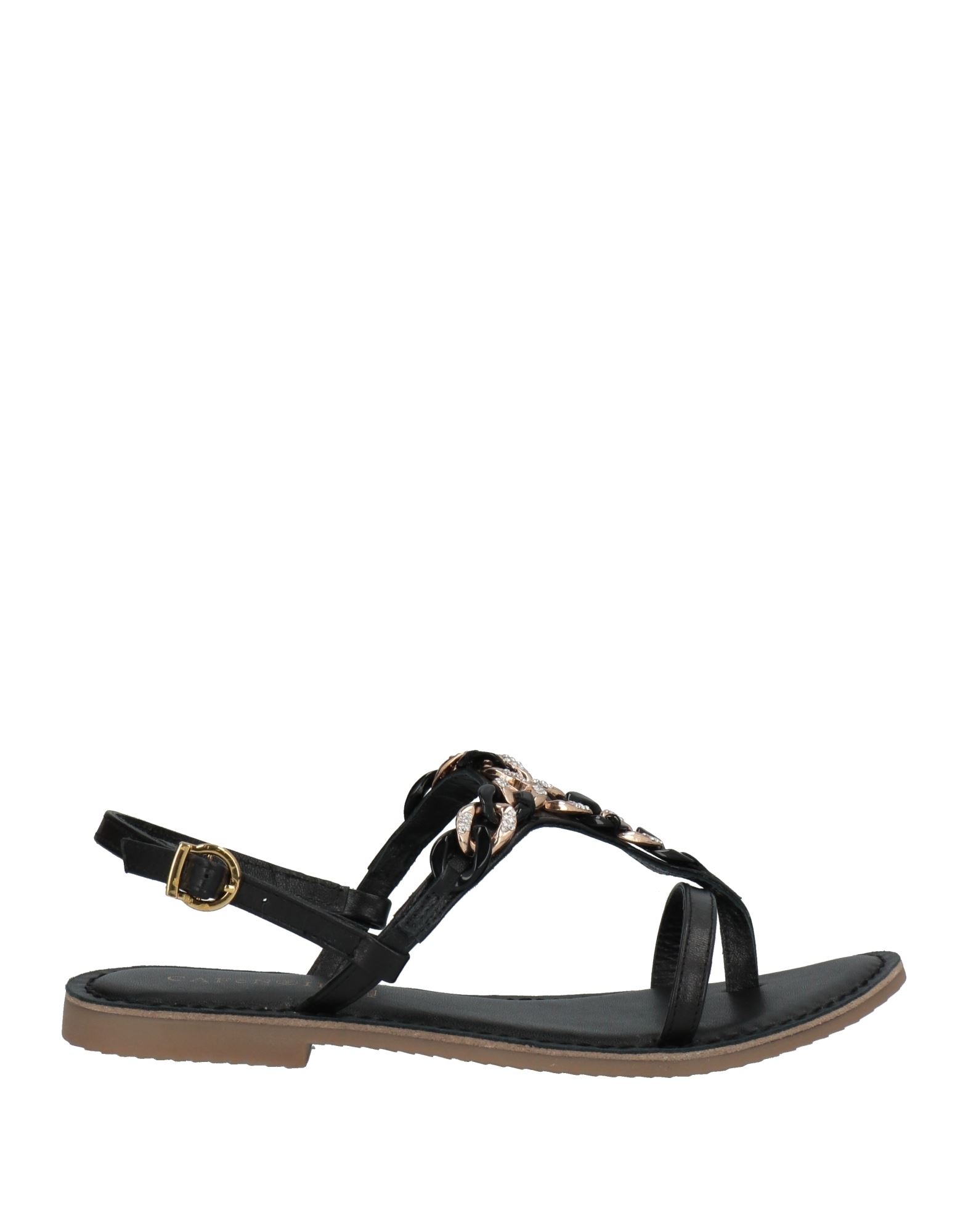 Shop Cafènoir Woman Thong Sandal Black Size 6 Soft Leather