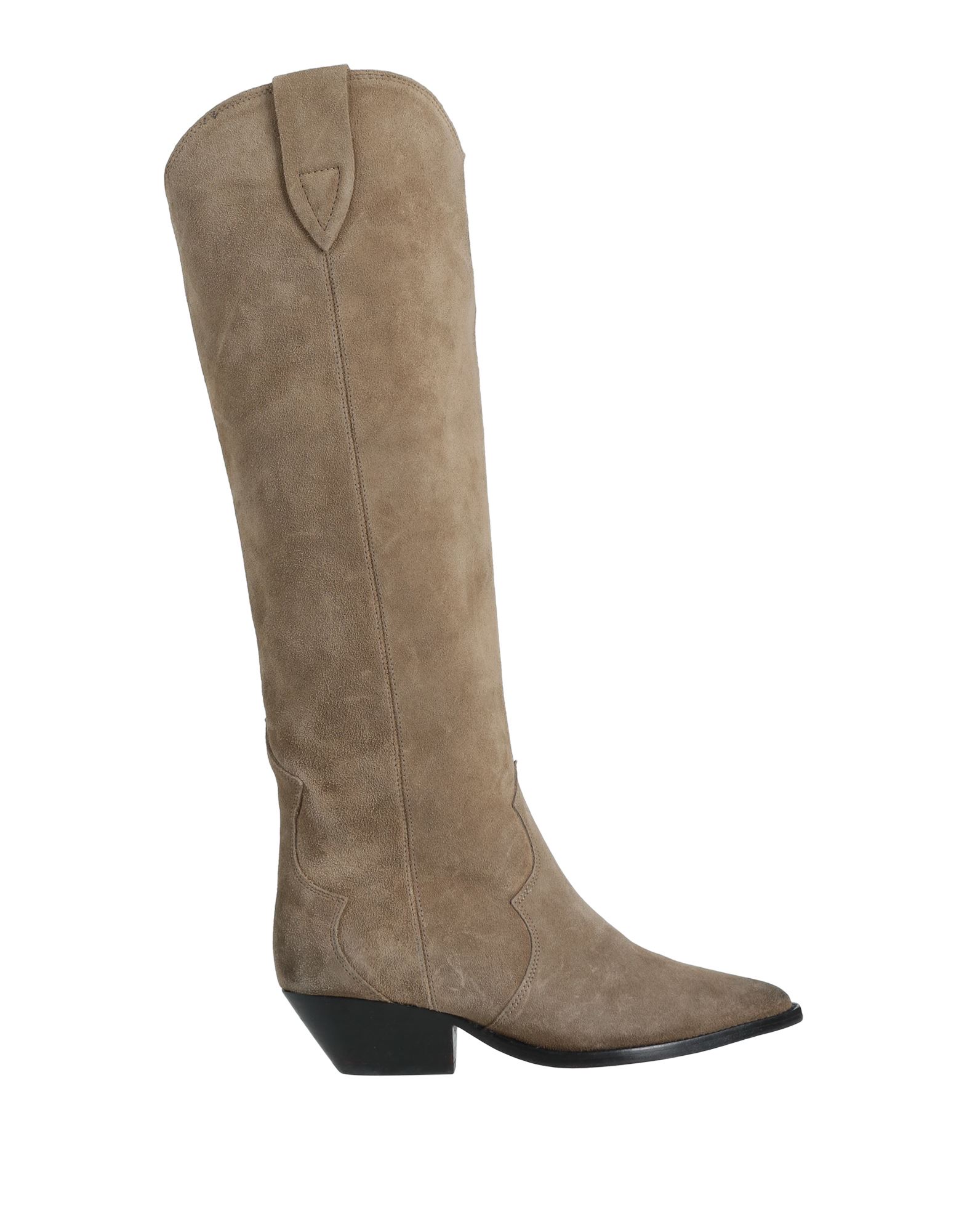 Isabel Marant Denvee Suede Knee-high Boot In Khaki