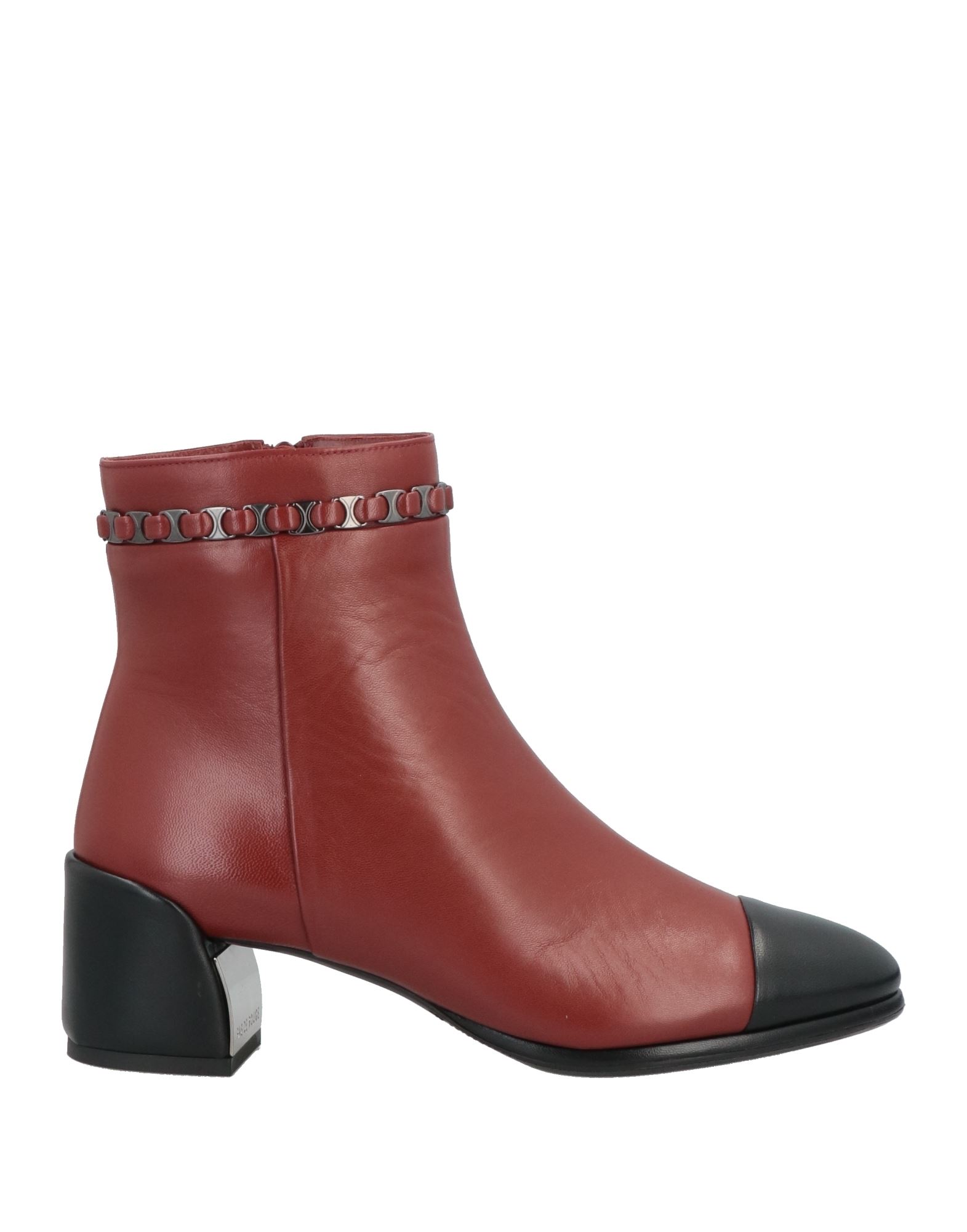 Pas De Rouge Ankle Boots In Brick Red
