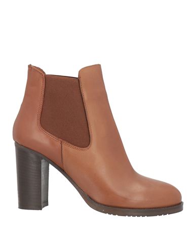 Geneve Woman Ankle Boots Tan Size 7 Soft Leather In Brown