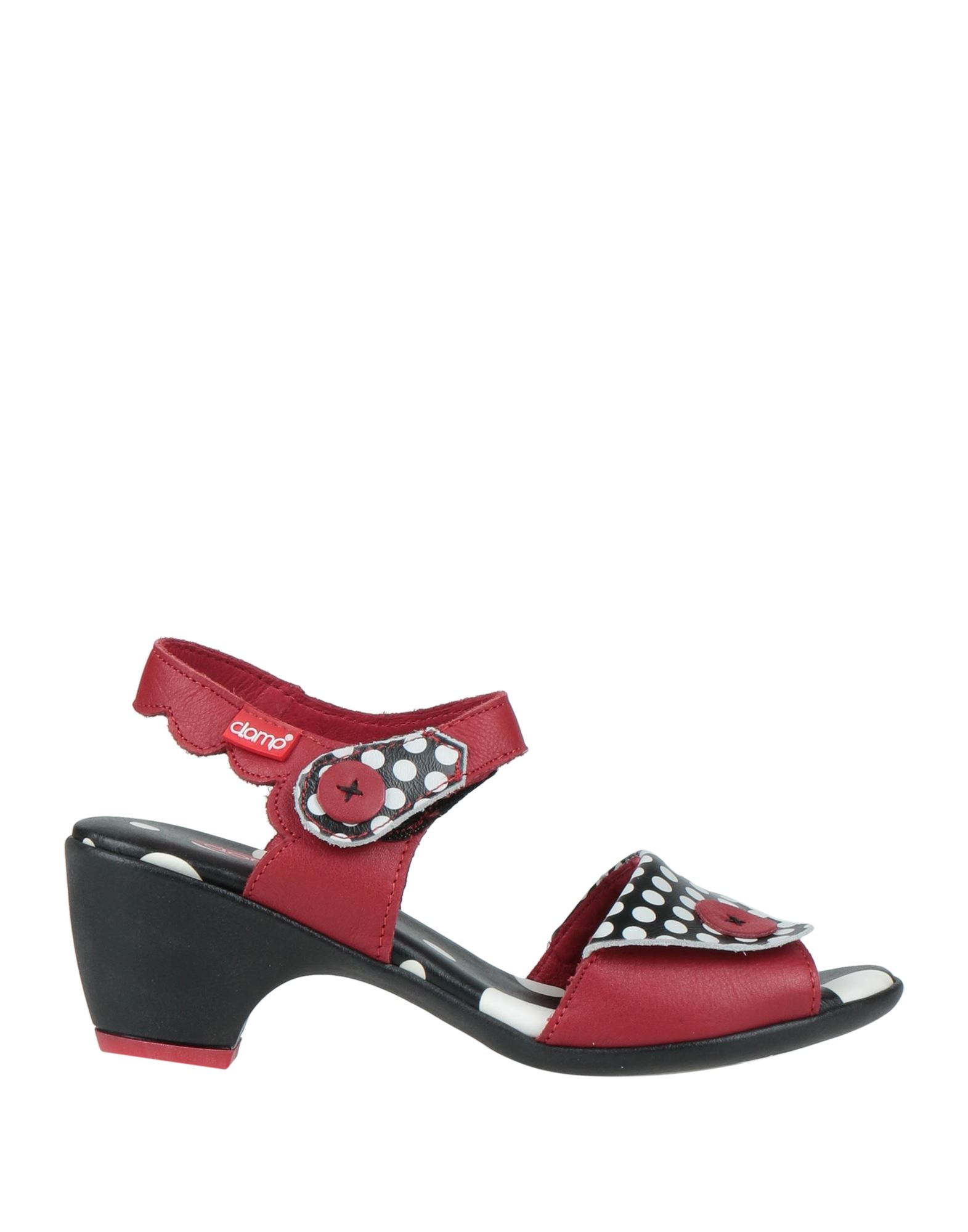 Clamp Sandals In Brick Red