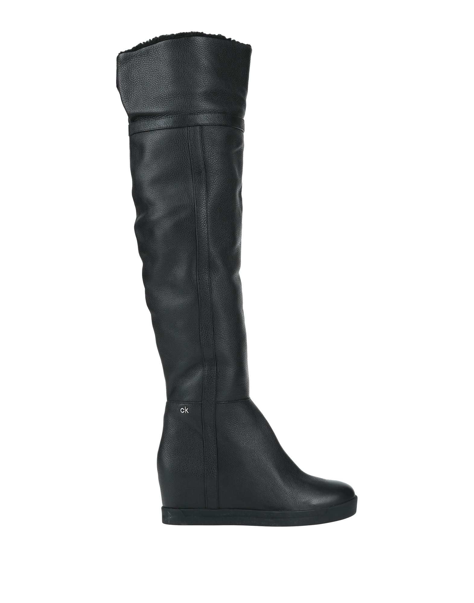 Calvin Klein Knee Boots In Black