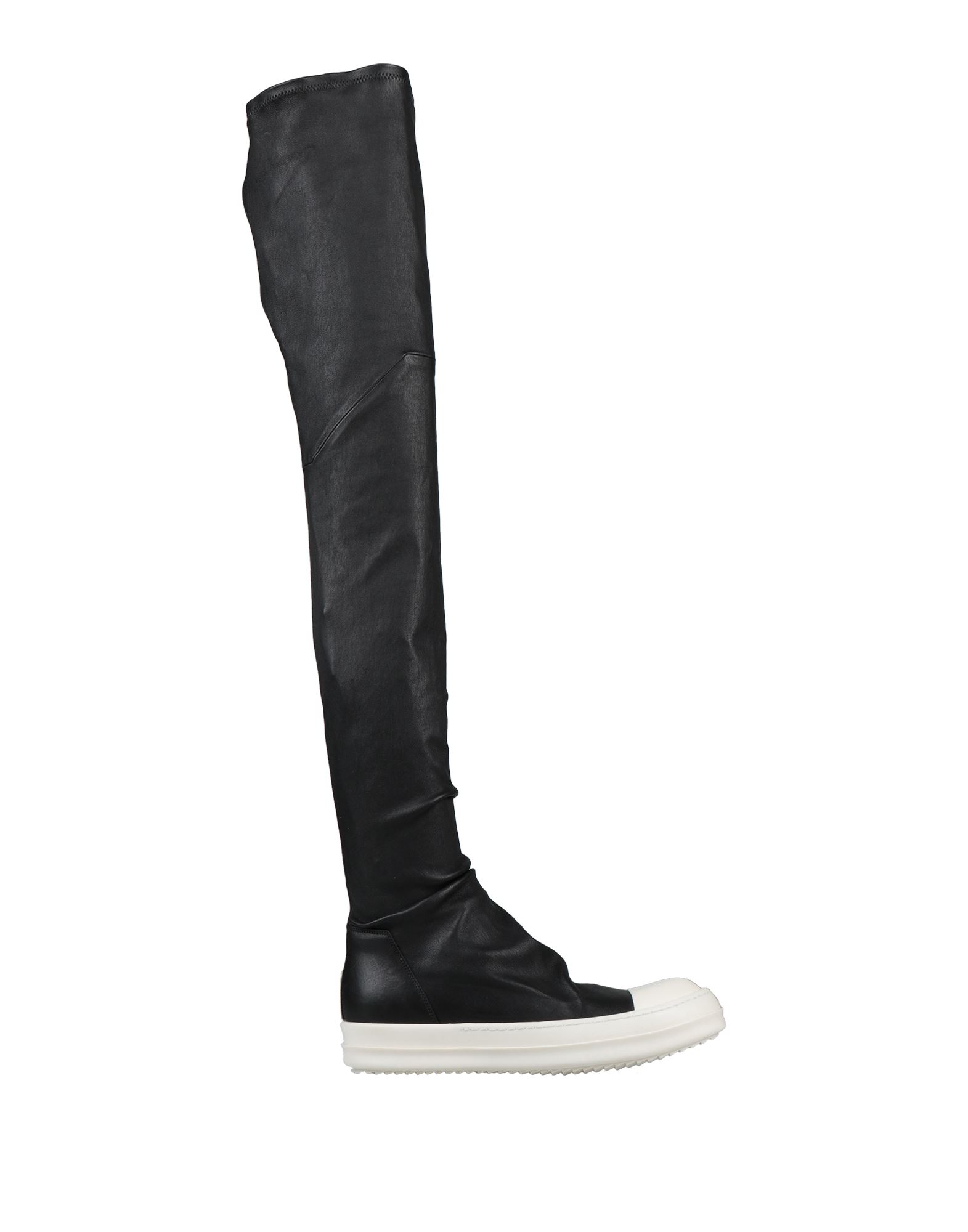 Rick Owens Black Knee-high Sneakers With Platform In Leather Woman In Black
