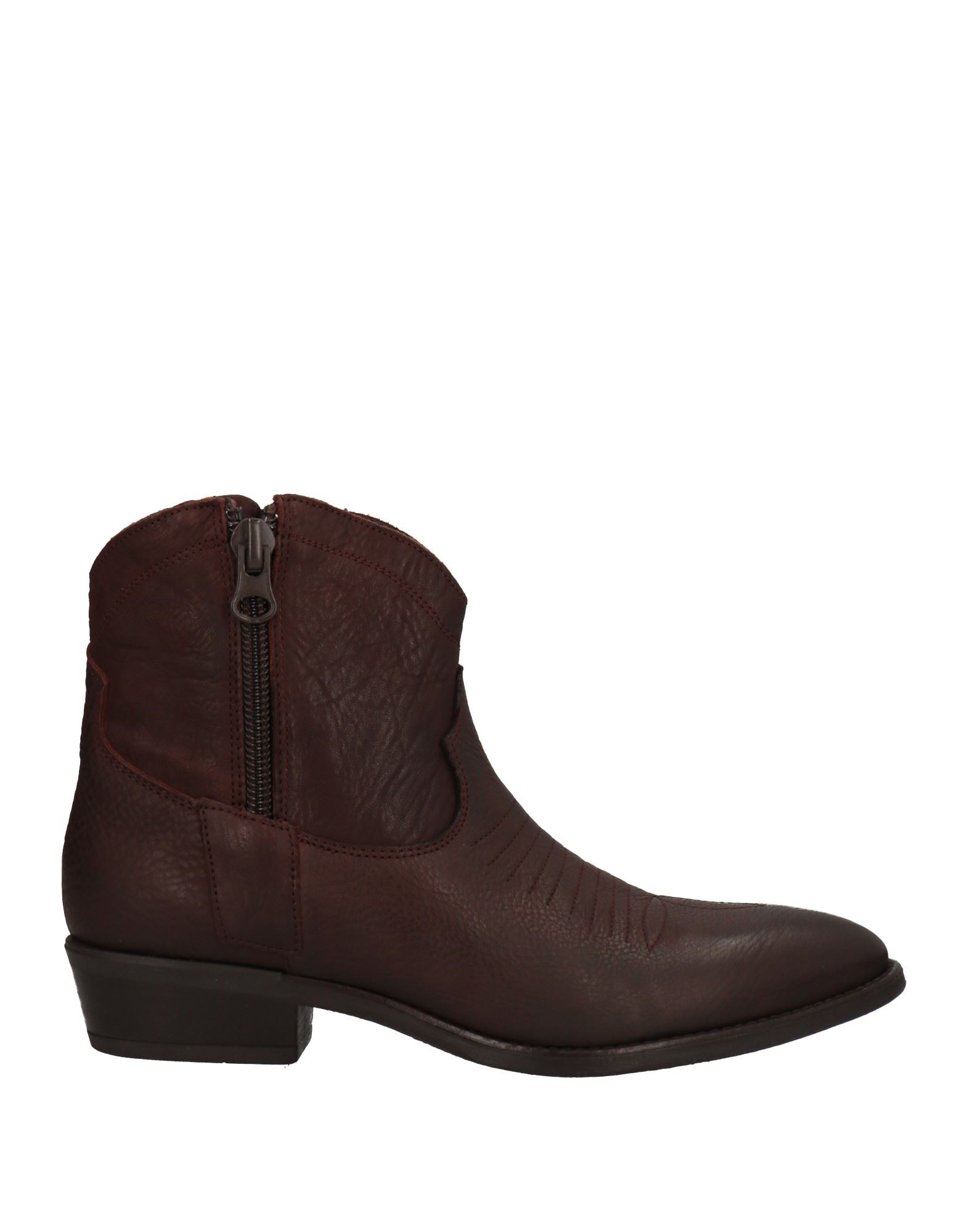 A&m Collection Ankle Boots In Dark Brown