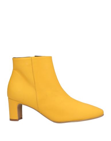 Daniele Ancarani Woman Ankle Boots Ocher Size 10 Soft Leather In Yellow