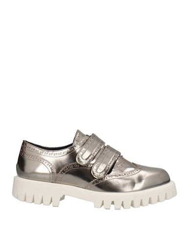 Pollini Woman Loafers Silver Size 10 Soft Leather