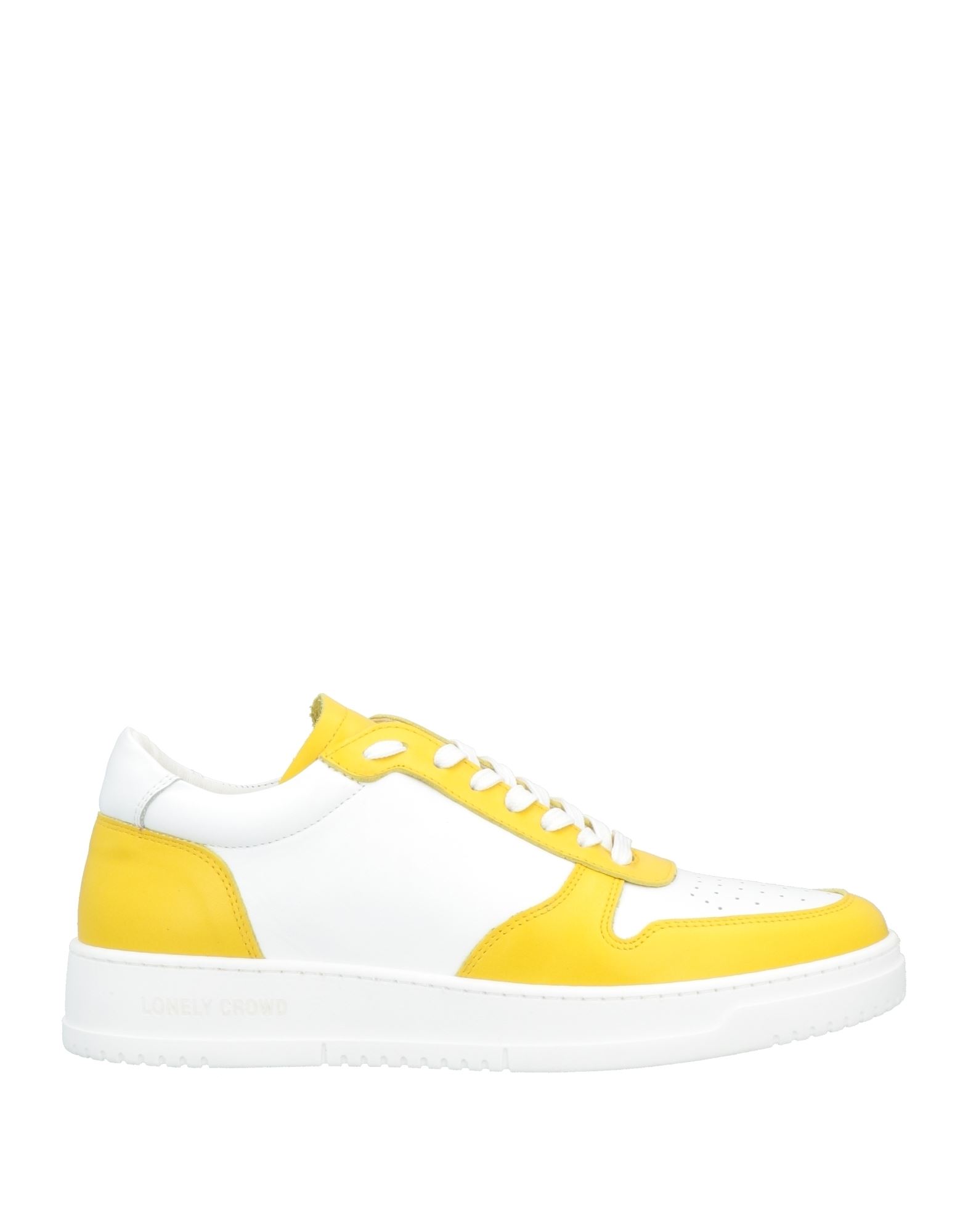 Shop Lonely Crowd Man Sneakers Ocher Size 8 Soft Leather In Yellow