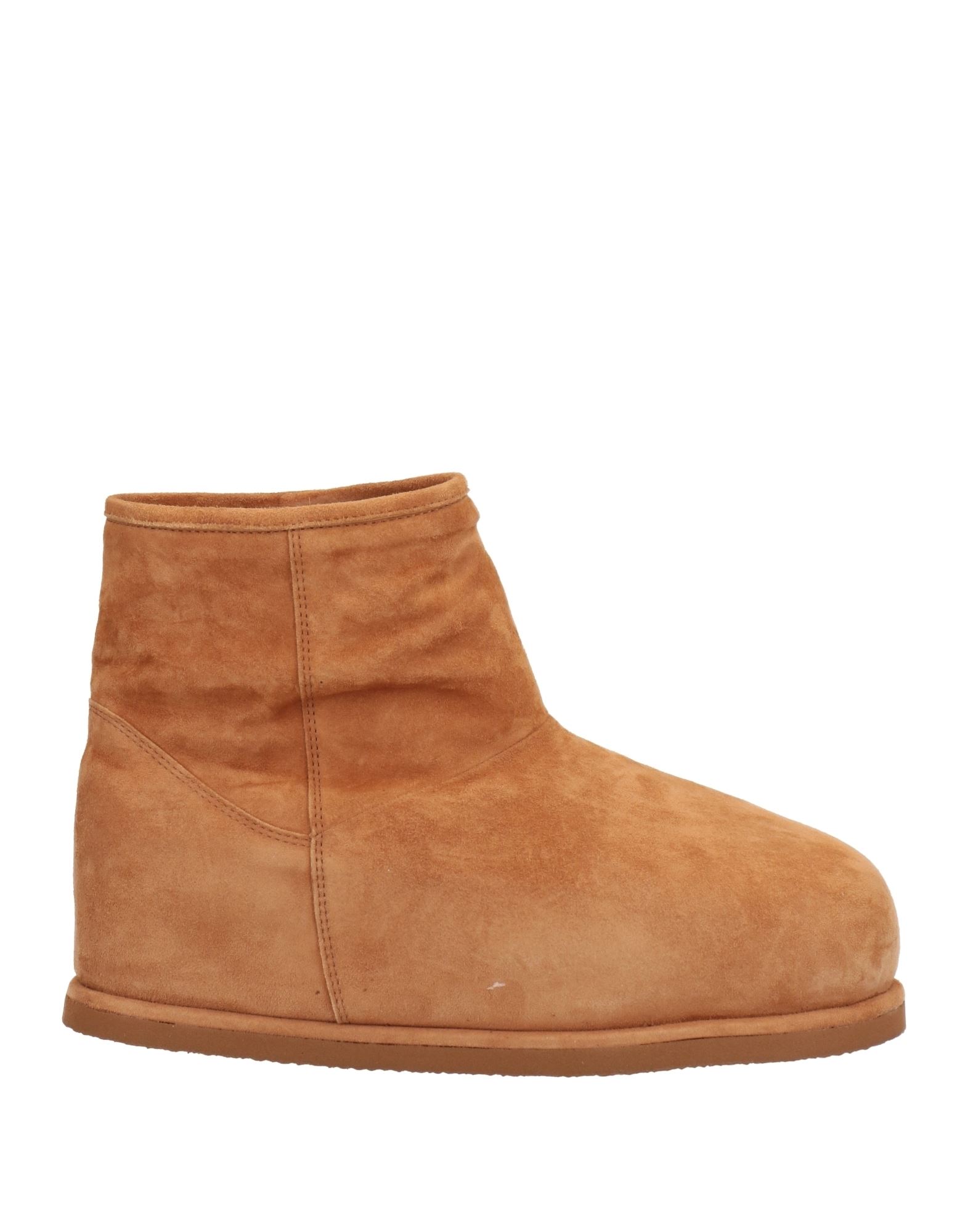 Shop Amina Muaddi Woman Ankle Boots Camel Size 6 Leather In Beige