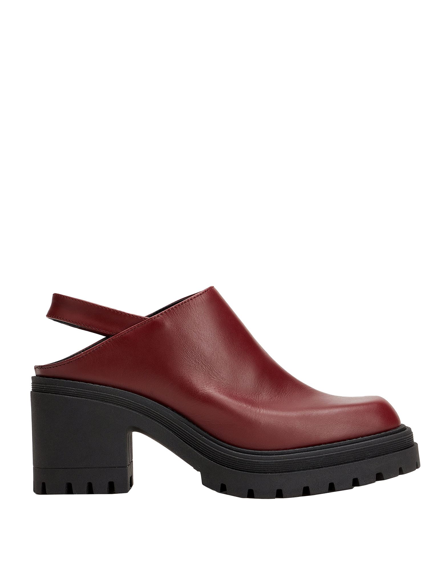 8 By Yoox Woman Mules & Clogs Burgundy Size 8 Calfskin In Red