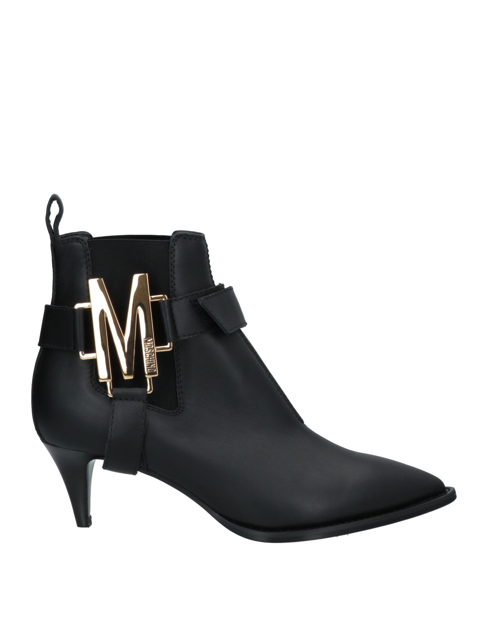 MOSCHINO MOSCHINO WOMAN ANKLE BOOTS BLACK SIZE 6 CALFSKIN