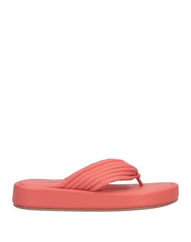 Paolo Mattei Woman Toe Strap Sandals Salmon Pink Size 11 Textile Fibers