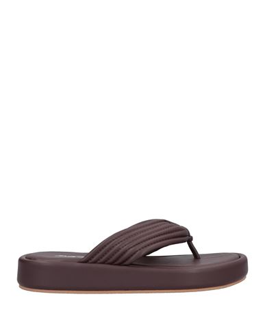Paolo Mattei Woman Toe Strap Sandals Cocoa Size 10 Textile Fibers In Brown