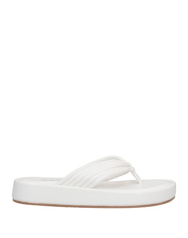 Paolo Mattei Woman Toe Strap Sandals White Size 11 Textile Fibers