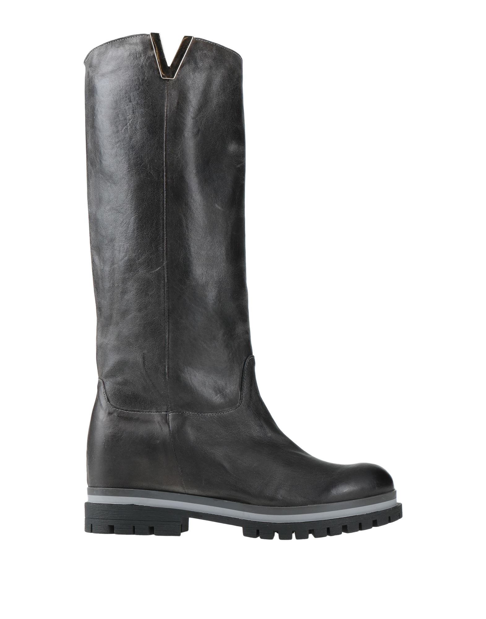 Accademia Knee Boots In Steel Grey