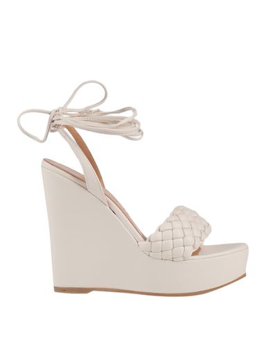 Paolo Mattei Woman Sandals Cream Size 11 Textile Fibers In White