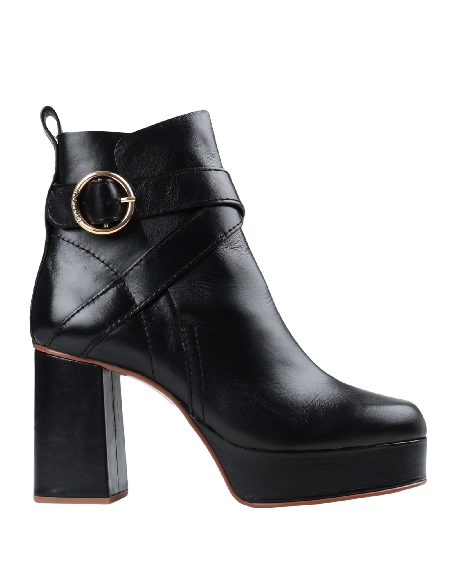 See By Chloé Lyna High Heels Ankle Boots In Black Leather In Black