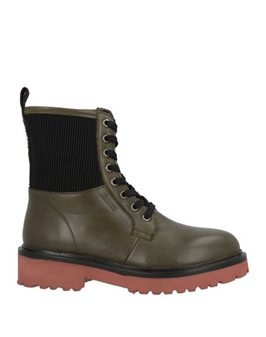 Blauer . Woman Ankle Boots Military Green Size 7.5 Soft Leather, Textile Fibers