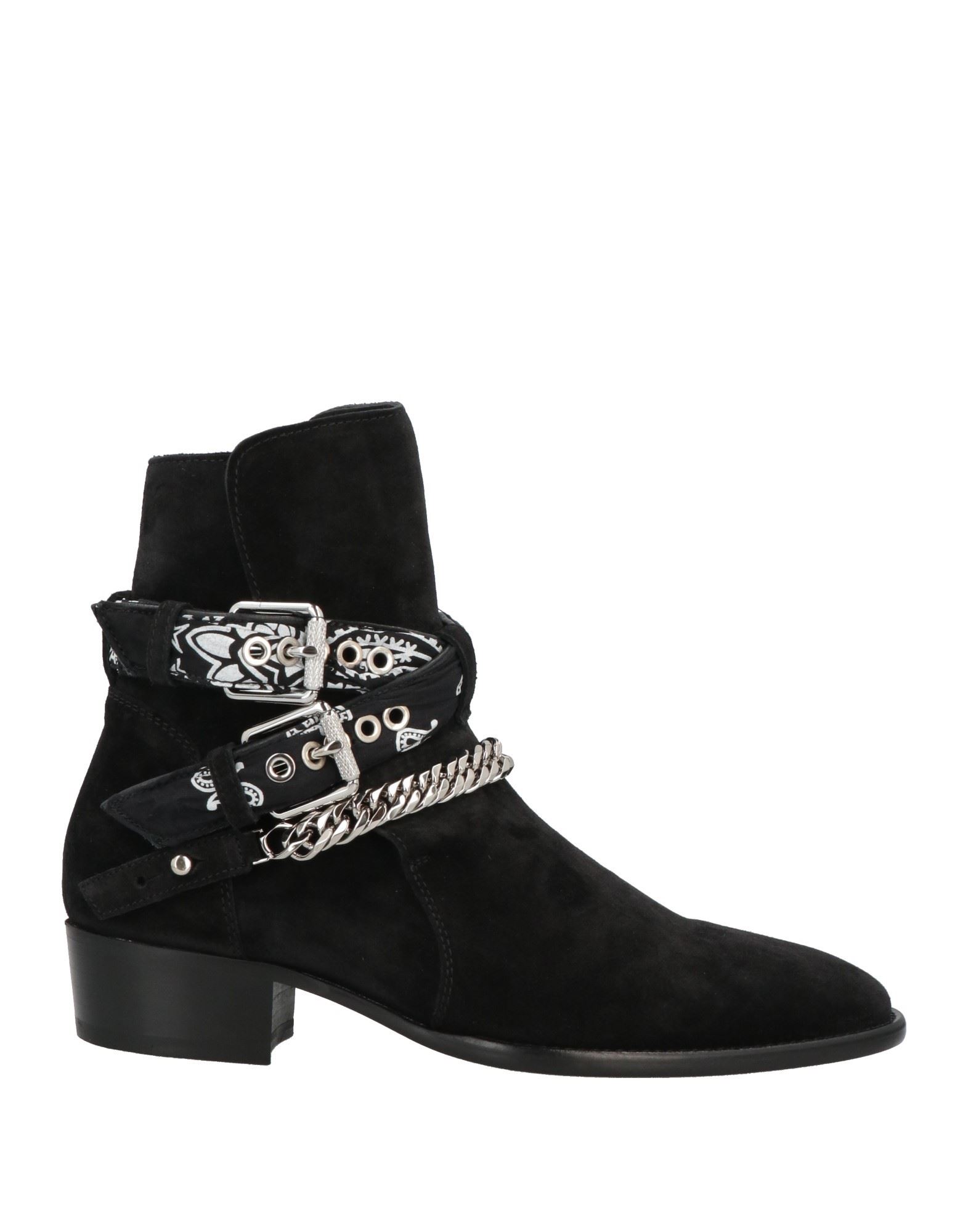 Amiri Man's Chain-link Detail Ankle Boots In Black Suede In Black