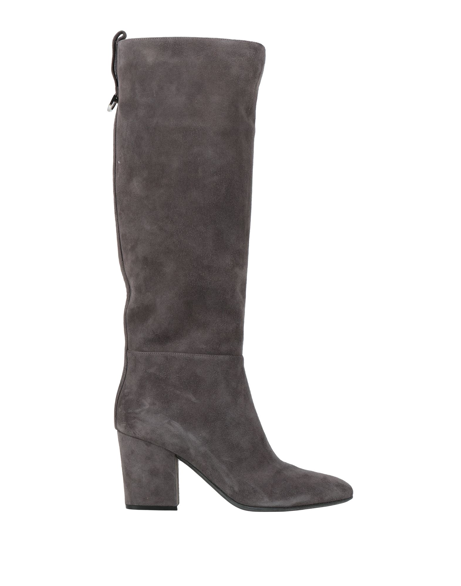Sergio Rossi Suede Knee Boots In Dark Gray