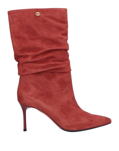 Baldinini Woman Ankle Boots Rust Size 10 Soft Leather In Red