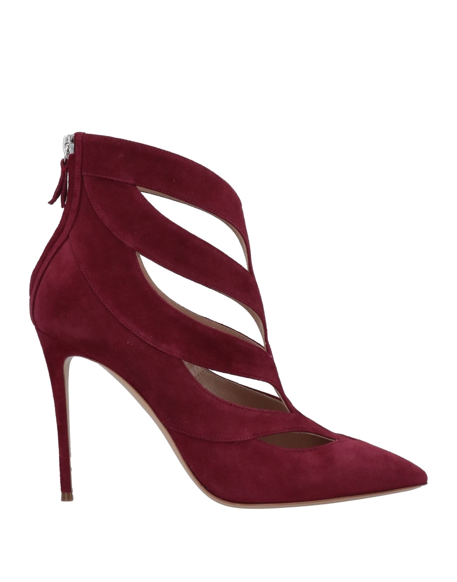 Casadei Colombina Cutout Suede Ankle Boots In Maroon