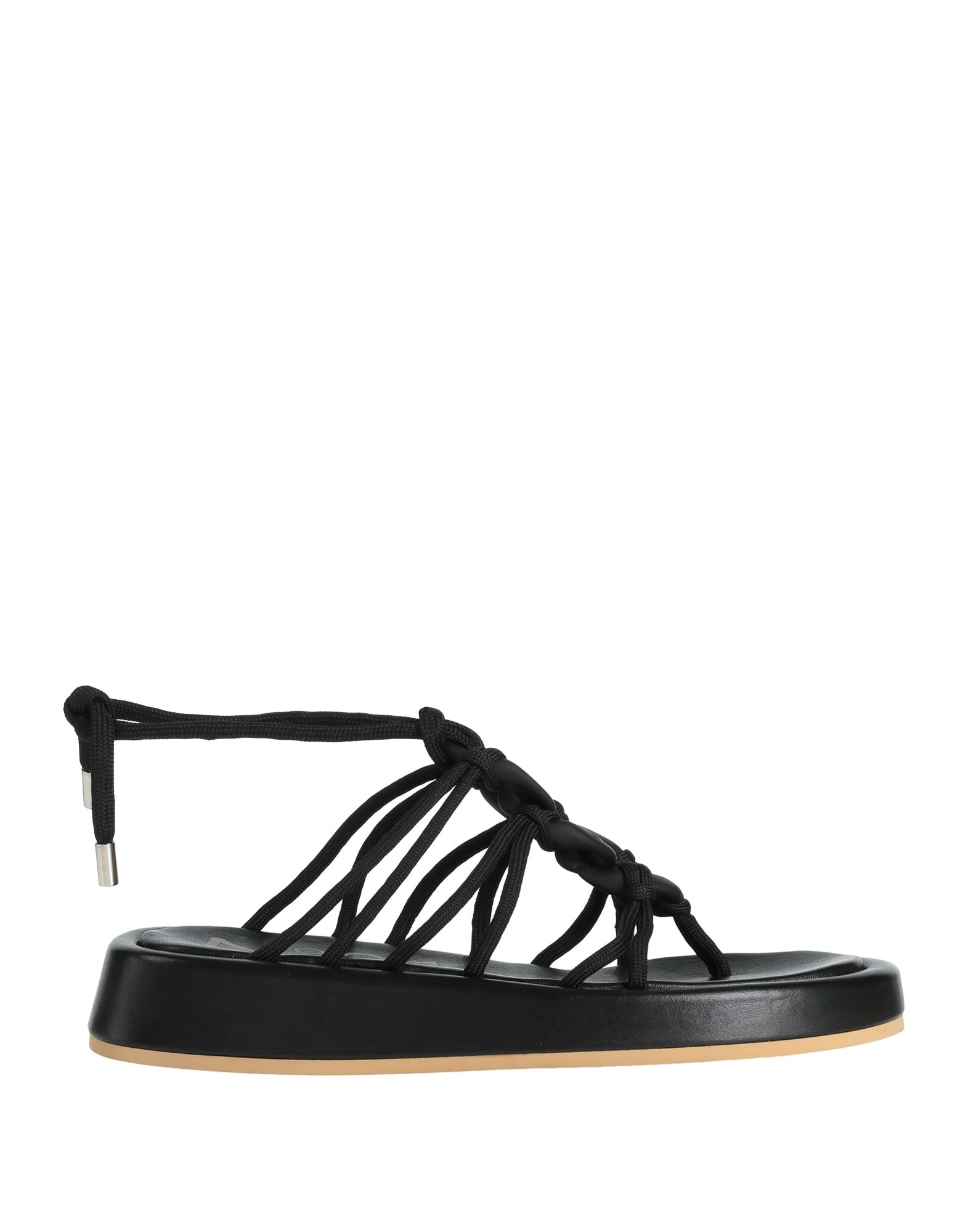 Ndegree21 Toe Strap Sandals In Black