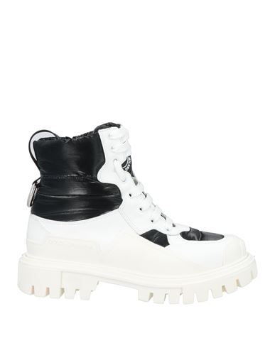 Shop Dolce & Gabbana Woman Ankle Boots White Size 5.5 Polyester, Calfskin, Polyamide, Polyurethane