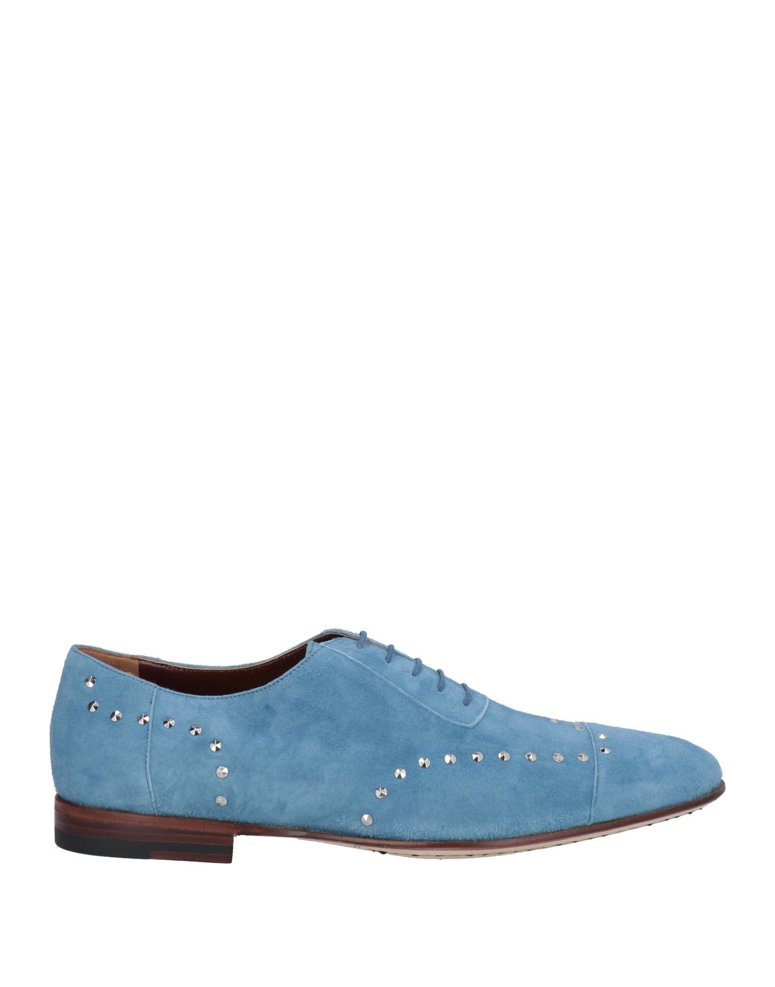 A.testoni Lace-up Shoes In Sky Blue