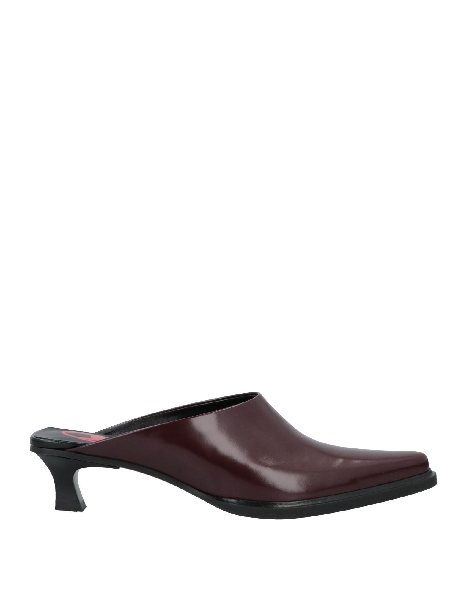 Diesel Woman Mules & Clogs Burgundy Size 6 Soft Leather In Red