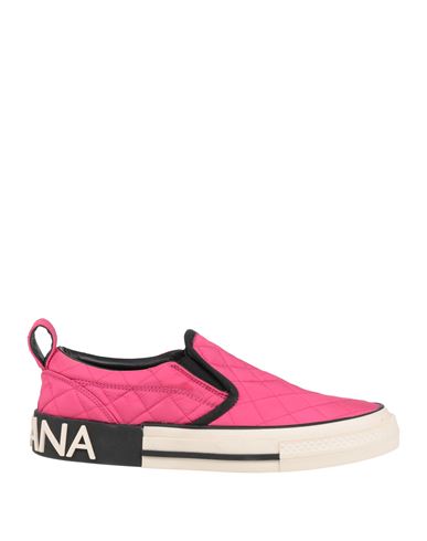 Dolce & Gabbana Woman Sneakers Fuchsia Size 8.5 Soft Leather, Textile Fibers