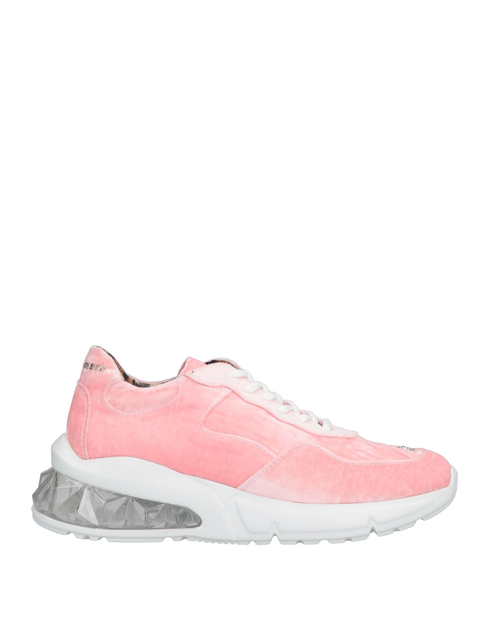 Philipp Plein Velvet Low-top Sneakers In Pink