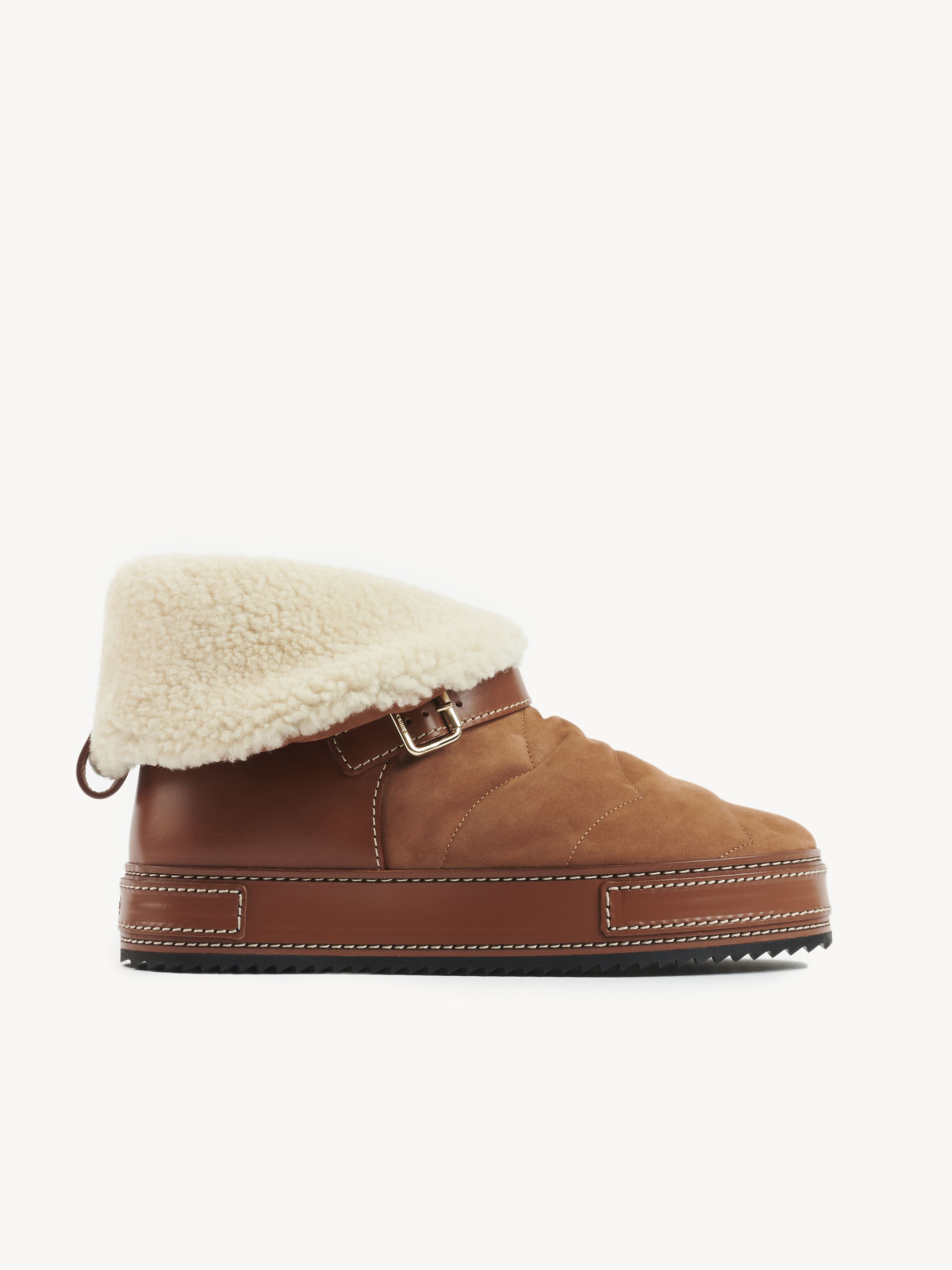 Chloé Maxie Genuine Shearling Bootie In Brown