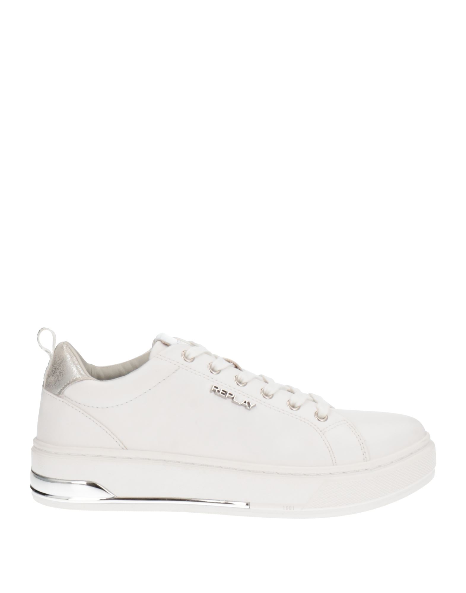 Replay sneakers in white with metallic detail