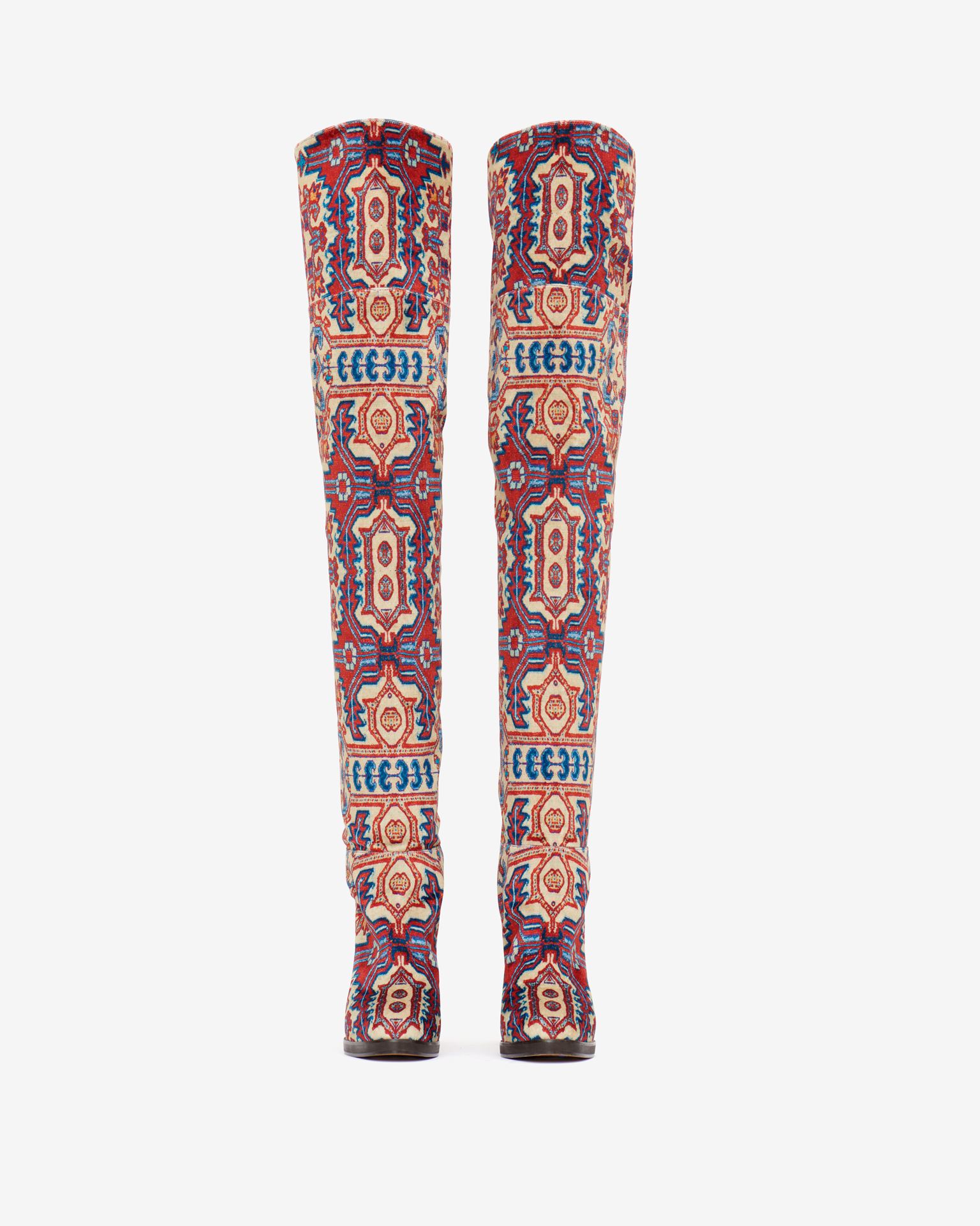 Isabel Marant Lurna Leather Tapestry Over-the-knee Boots In Multicolor