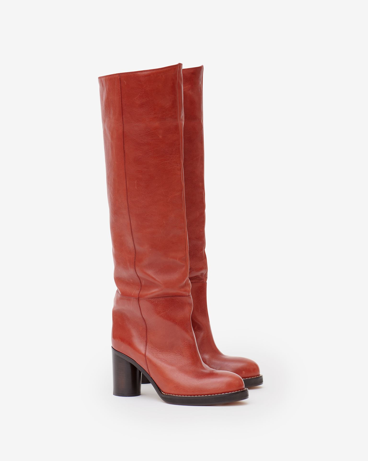 Isabel Marant, Lelia Leather Knee Boots - Women - Orange