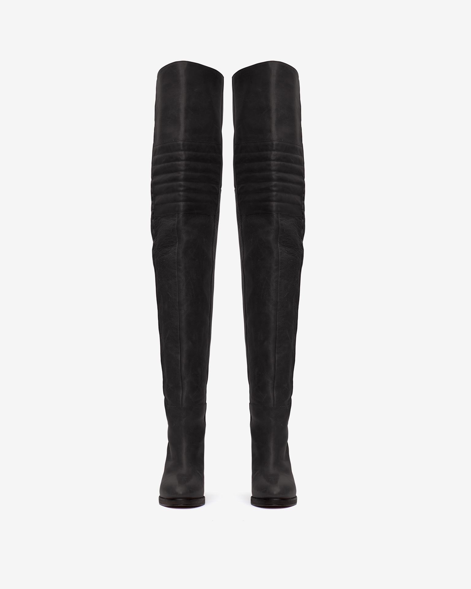 Isabel Marant Laelle Leather Over-the-knee Boots In Black