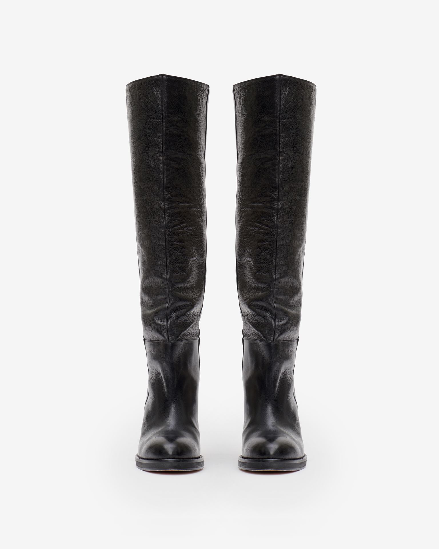Shop Isabel Marant Lelia Leather Knee Boots In Black