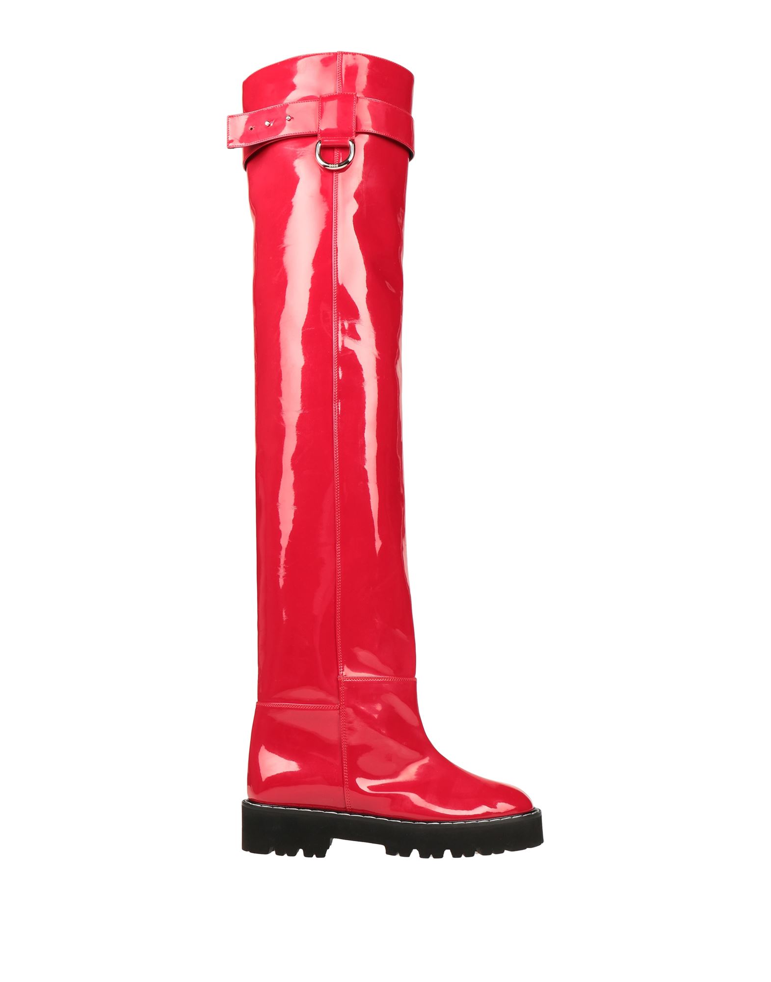 Msgm Knee Boots In Red