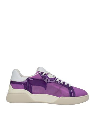 Tod's Woman Sneakers Purple Size 11 Textile Fibers, Soft Leather