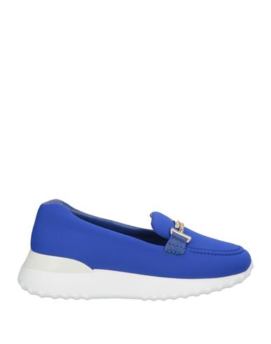 Tod's Happy Moments By Alber Elbaz Woman Loafers Blue Size 7 Textile Fibers, Leather In Blue