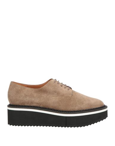 Clergerie Woman Lace-up Shoes Taupe Size 5 Leather In Gray