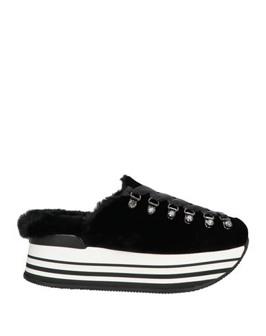 Hogan Woman Sneakers Black Size 7.5 Textile Fibers