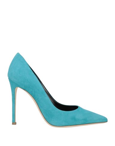 Lerre Woman Pumps Turquoise Size 11 Soft Leather In Blue