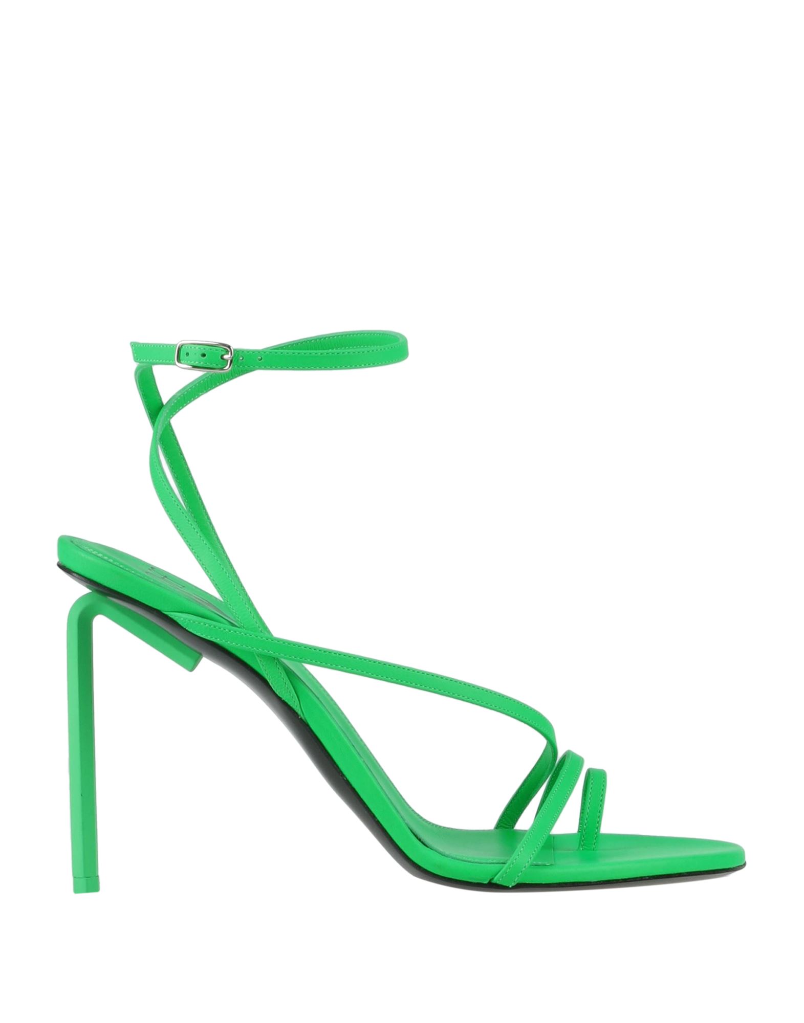 Off-white Woman Toe Strap Sandals Green Size 5 Soft Leather