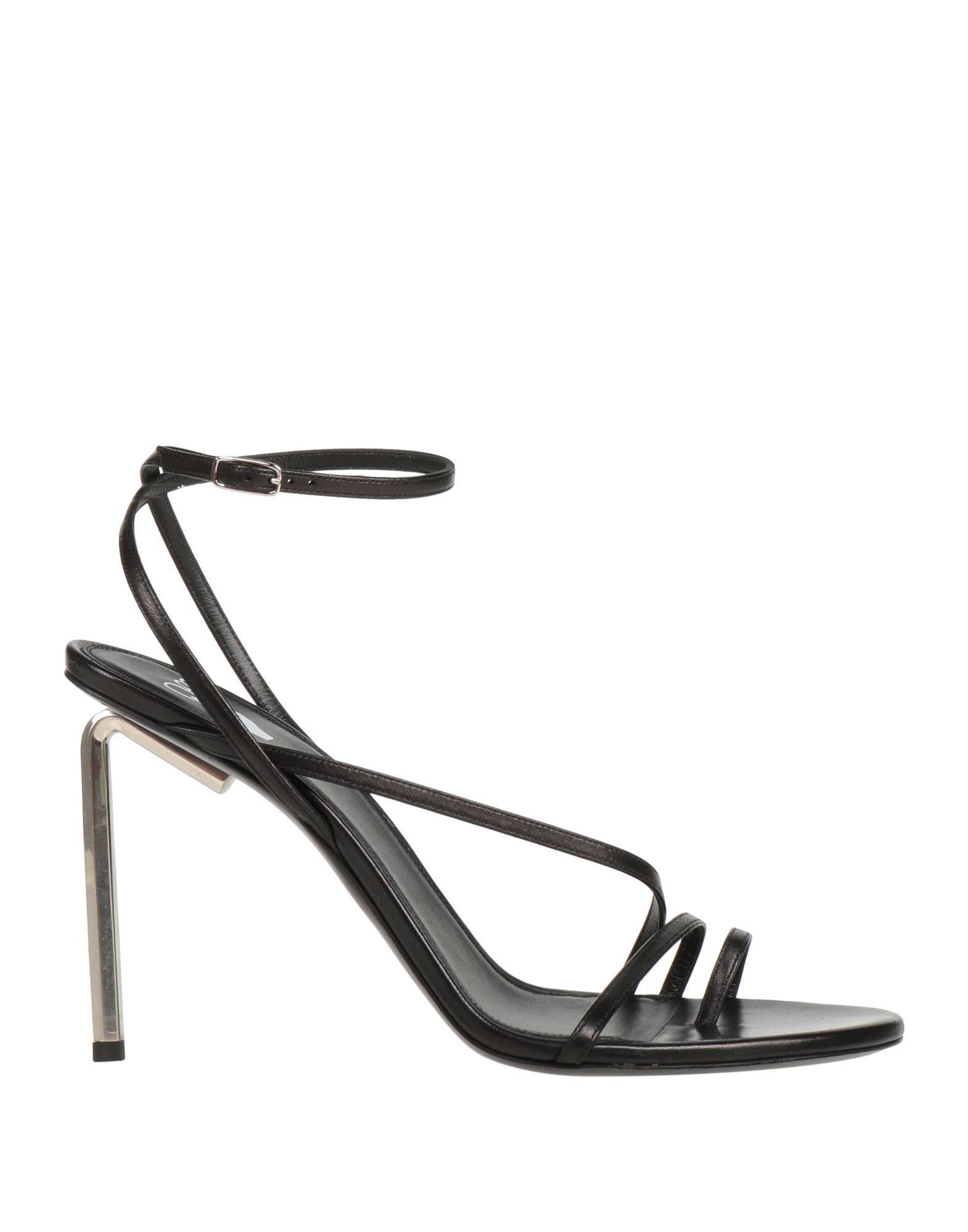 Off-white Woman Toe Strap Sandals Black Size 5 Soft Leather