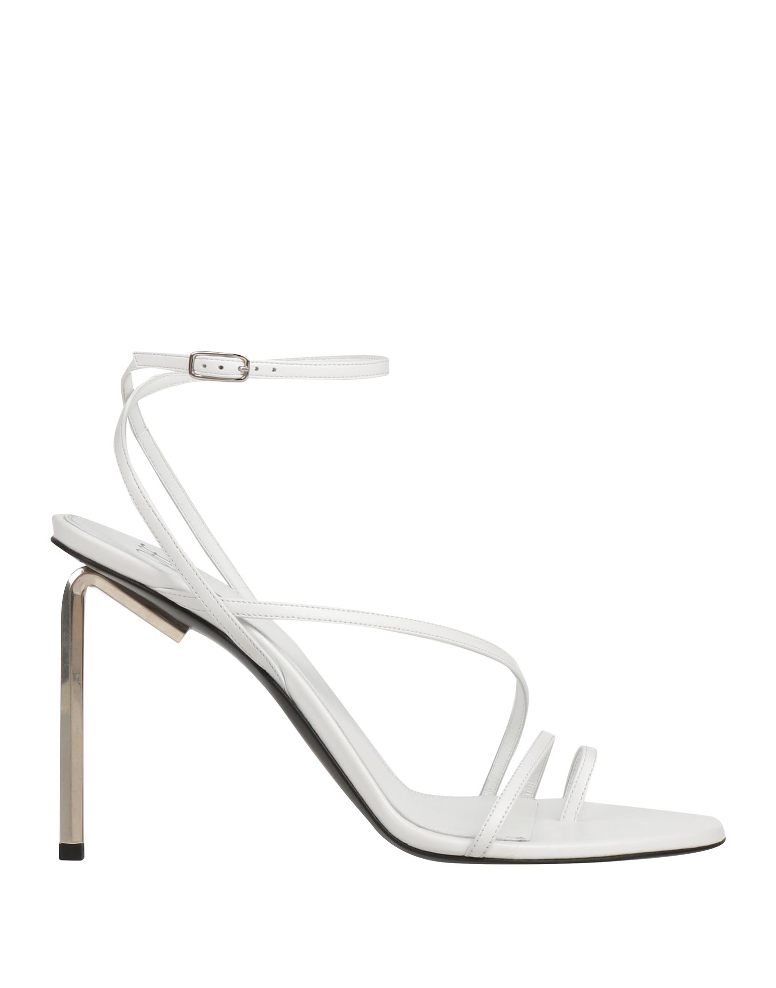 Off-white Woman Toe Strap Sandals White Size 5 Soft Leather